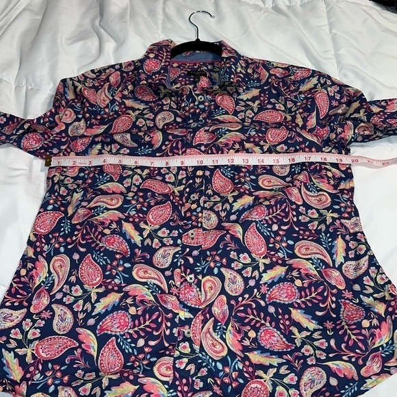 Women's Talbots Paisley Button down Top Medium Petite - Picture 5 of 6